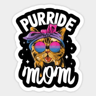 Purride Mom Cat Funny Bi Pride Sticker